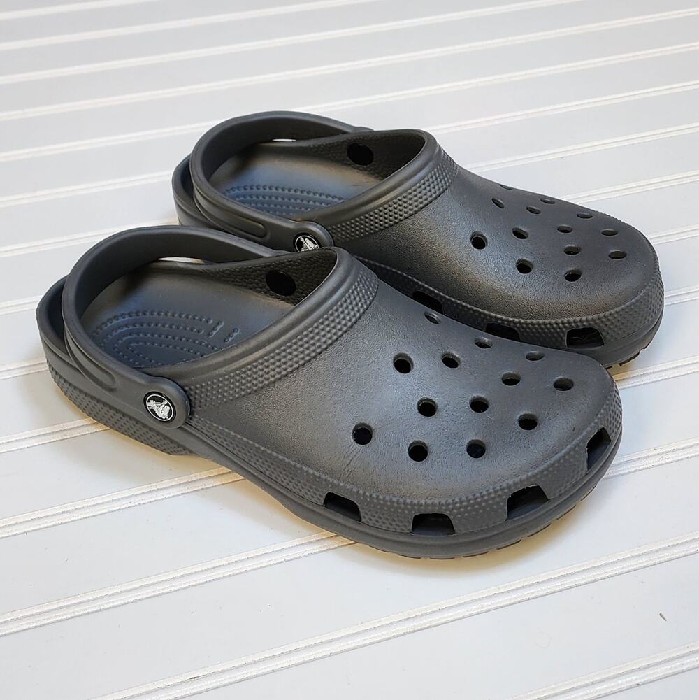 Crocs Unisex Adult Classic Gray Clogs Sandals Size 8 Men's/10 Women's